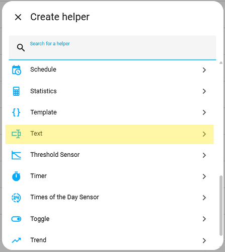 HA Create Helper Interface