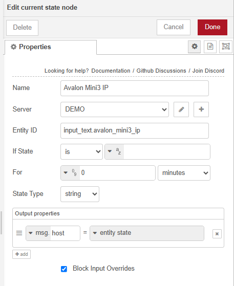 Node-RED Current State Node